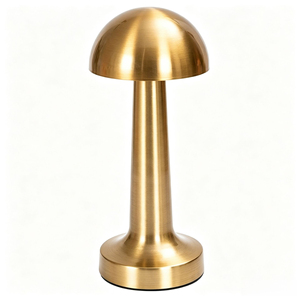 Modern Brass Mushroom Table Lamp E27 LED Warm White 3000K <b>Decorative</b> Bedroom <b>Lighting</b> Switch Control - Product Image 1