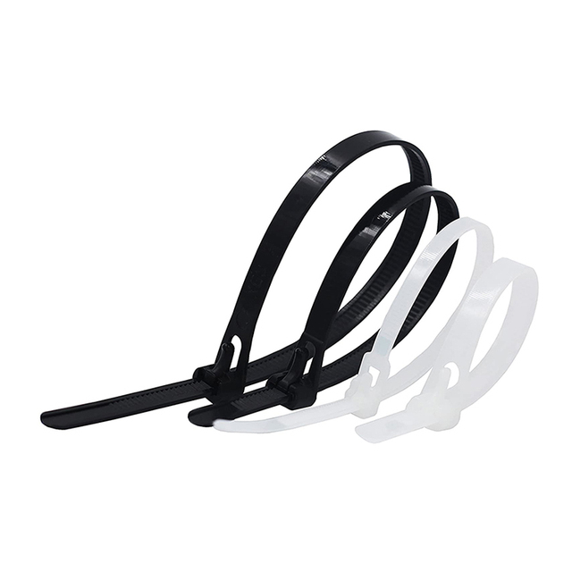 5.2*200mm High-quality Black and White Self-locking Nylon Cable Ties with Pa66 Are UV-resistant and Not Easy to Break