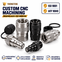 Service de tournage CNC de précision, accouplements hydrauliques rapides en acier sur mesure pour connexions de fluides