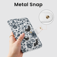 Porte-passeport de voyage fin et léger en PU avec fermeture à bouton et fenêtre transparente, design personnalisé pour un transport facile des essentiels de voyage