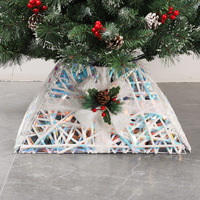 Jupe de sapin de Noël vintage faite à la main en plastique, style nordique, pour décoration