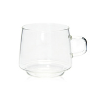Mug en verre borosilicate de haute qualité avec poignée, tasse en verre transparent à base épaisse pour jus, café, thé, usage domestique