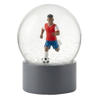 Globe à neige en verre de 100 mm avec figurine de joueur de football, cadeau de Noël pour garçons, hommes, entraîneurs, globes à neige en résine, cadeau