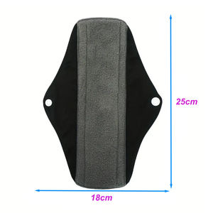 Lot de six <span class=keywords><strong>serviettes</strong></span> hygiéniques lavables et réutilisables en coton ultra-mince avec ailettes, absorption élevée et protection anti-<span class=keywords><strong>fuites</strong></span>, 18*25cm - Product Image 2