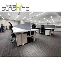 Bureau de direction moderne extensible et réglable en hauteur en aluminium de conception Guangzhou pour 4 personnes