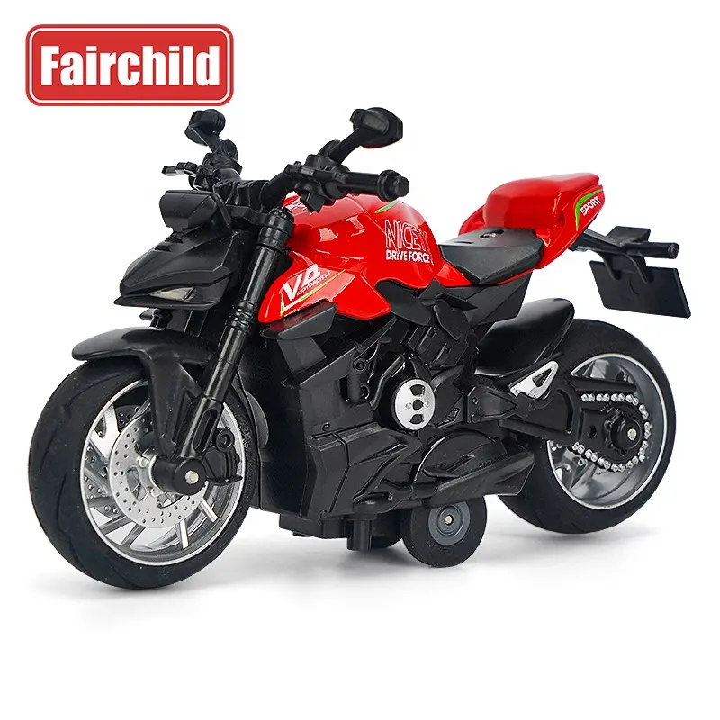 Die Cast Cars Mobil Mainan Anak-anak Mobil Skala 1:12 Sepeda Motor Ducati Street Fighter dengan Musik dan Cahaya