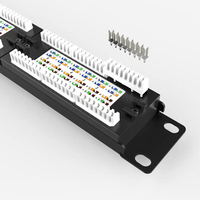 Panel Patch LAN Ethernet CAT6/CAT5E 1U 24/48 Port Rak Mount, Frame Distribusi Modular, Konektor UTP/FTP RJ45 Female