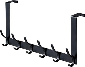 No Drilled <b>Over</b> <b>Door</b> Coat Hanger <b>Over</b> <b>the</b> <b>Door</b> Towel Rack with 6 <b>Hooks</b> for Hanging Coats - Product Image 1