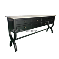 Bureaux en bois massif Heywood Home Furniture avec comptoir en marbre/bureaux en bois noir