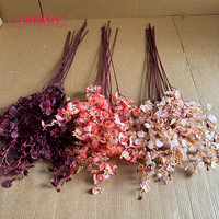 DC229 Orchidée artificielle vintage en soie rose corail couleur automne, tige d'orchidée dansante pour arrangement floral de mariage