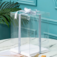 Boîte à gâteau carrée en plastique transparent jetable personnalisée pour l'emballage de bonbons et de nourriture d'anniversaire - Recyclable