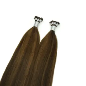Genius weft double drawn virgin hair full cuticle intact human hair Unprocessed Russian hair hand tied weft 2.0