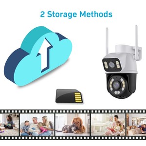 Cámara de Seguridad WiFi PTZ de Doble Lente Tuya <span class=keywords><strong>Icsee</strong></span> 4MP 6MP 8MP o Cámara CCTV Exterior POE con Audio Bidireccional, Tarjeta de Memoria y Almacenamiento en la Nube - Product Image 5