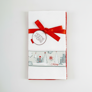 Serviette de cuisine en coton personnalisée antimicrobienne à motif de Noël, séchage rapide, douce, tissée, imprimée, pour usage domestique en Turquie, vente en gros - Product Image 1