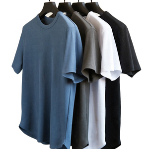 เสื้อยืดโอเวอร์ไซส์คุณภาพสูงพร้อมโลโก้แบบกำหนดเอง เสื้อยืดโอเวอร์ไซส์แบบเรียบ เสื้อยืดวาฟเฟิล เสื้อยืดเนื้อหนาสำหรับผู้ชาย - Product Image 2