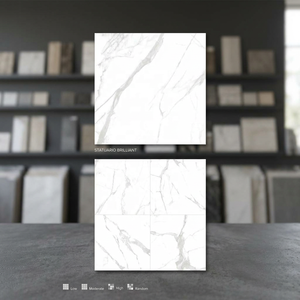 Statuario Digital Glazed Porcelain Tiles 1200x1200mm Glossy Polished Floor And <b>Wall</b> Slabs - Product Image 3