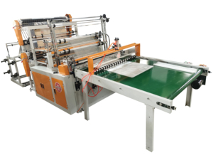 Máquina Automática de Fabricación de Bolsas Multifuncional de Cuatro Líneas con Sellado Térmico y <span class=keywords><strong>Corte</strong></span> en Frío para Bolsas de Plástico PE Planas, Tipo Camiseta y Tipo Chaleco - Product Image 1