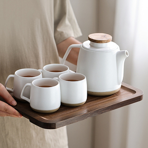 Nordic Simple <b>Water</b> <b>Kettle</b> White Ceramic Tea Set and Cups Porcelain Teapot with Infuser - Product Image 5