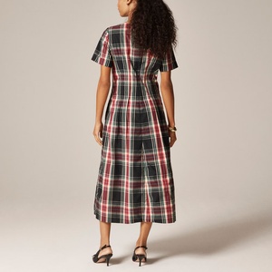 Vestido Midi sin Mangas en Satén con Detalles Calados y Bordados, Cintura Natural, Estilo Casual de Verano - Product Image 2