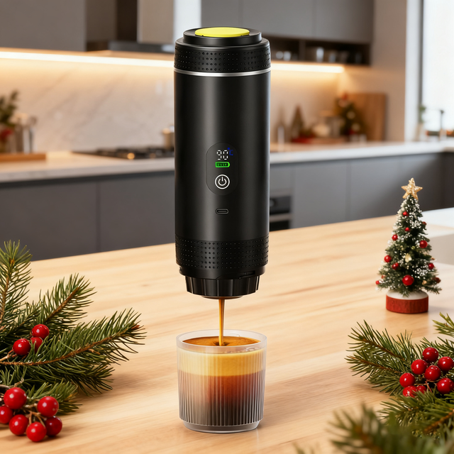 New LED Display Portable Semi-Automatic Espresso Machine 20Bar 80ML Touch Screen Self Heating USB Electric Coffee Maker Car Use