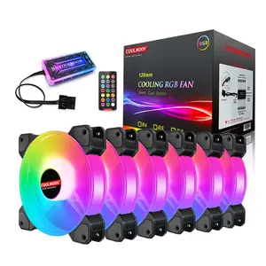 공장 가격 COOLMOON OEM 옥 링 rgb 컴퓨터 팬 PC 팬 120mm rgb 키트 OEM 지원 데스크탑 PC 컴퓨터 케이스 팬 argb