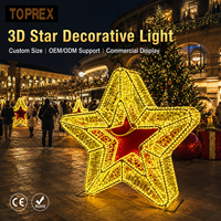 Décoration de Noël géante TOPREX, étoile LED 3D, résistante aux intempéries, qualité professionnelle, pour extérieur, rue, festival, centre commercial, projet de décoration