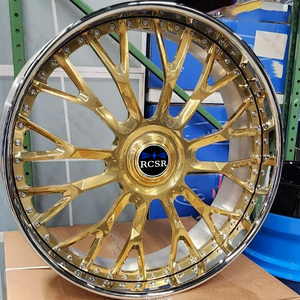 Rcsr giá trị cho tiền vàng kết thúc giả mạo hợp kim nhôm bánh xe sâu món ăn 2 mảnh vành xe 5*120 5*112 cho Mercedes-AMG G 63 - Product Image 1