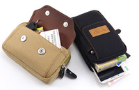 Tas Pinggang Pria Outdoor Grosir, Tas Selempang Kanvas untuk Ponsel, Tas Gantung Olahraga, Dompet Outdoor, Dompet Koin, Tas Messenger Mini untuk Pria