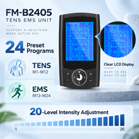 Appareil TENS EMS rechargeable à double canal, appareil de relaxation musculaire à domicile, stimulateur musculaire portable, 24 programmes, 20 niveaux d'intensité