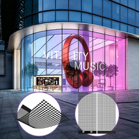 Panneau d'écran LED holographique transparent personnalisable avec logo, 3,9 mm, 1000x500 mm, film d'affichage holographique 3D pour fenêtre en verre