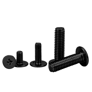 Wholesale Factory Price High Quality Black Zinc Plated Stainless Steel 304 M2 M3 M4 M5 M6 Ultra Thin <b>Flat</b> Head <b>Screw</b> - Product Image 2