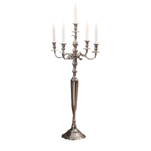 Most Selling Metal 5 Arms <b>Candelabra</b> for Home and Wedding Decoration Silver Finished Floor <b>Candelabra</b> Handicrafts - Product Image 1