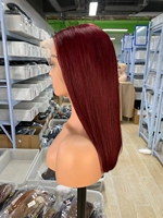 Perruques Bob 99J en cheveux humains Remy couleur naturelle, avec frontal en dentelle 13*4 à double trame, pour l'Europe et les États-Unis