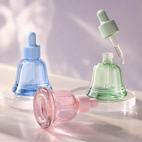 Individuelles Logo Farbige Glas-Hautpflegeserumflasche 20ml 30ml Glockenform Luxuriöse Leere Mattierte Kosmetik Ätherisches Öl Tropfflasche