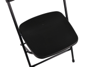 Chaise de jardin pliante noire confortable, légère et portable avec dossier ventilé, structure en acier, design moderne, pour usage extérieur