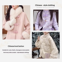 Boutons en tissu à nœud chinois, fermoir en cordon en forme de trèfle, boutons de style chinois traditionnel pour manteaux et vestes, boutons de costume Tang recouverts de tissu pour vêtements