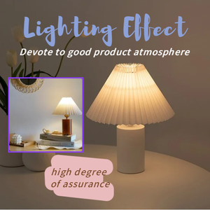 Lámpara <span class=keywords><strong>de</strong></span> Mesa LED Nórdica Retro Europea Simple y Ecológica con Pantalla <span class=keywords><strong>de</strong></span> Cono con Volantes Blancos y Base <span class=keywords><strong>de</strong></span> Madera para Dormitorio, Mesita <span class=keywords><strong>de</strong></span> <span class=keywords><strong>Noche</strong></span> - Product Image 5