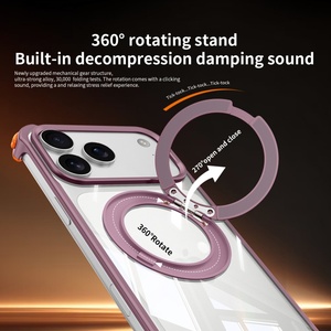 เคสโทรศัพท์แม่เหล็กใสหรูหราสำหรับ iPhone 18 17 16 15 Pro Max พร้อมการปกป้อง 360 องศา °   ฝาครอบกันกระแทกแบบไม่มีกรอบอะลูมิเนียม - Product Image 3
