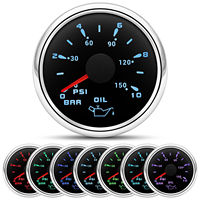 Ensemble de 6 jauges 85 mm, compteur de vitesse GPS 120 MPH et tachymètre 8000 tr/min avec capteur pour bateau et voiture