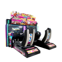 Console de jeu vidéo de course d'arcade à deux joueurs Grande machine de divertissement à pièces en métal Équipement de voiture de voyage