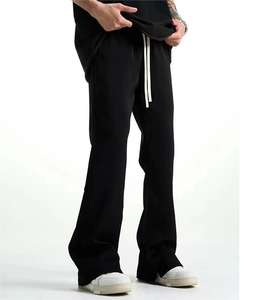 Pantalon décontracté pour homme, coupe slim, jambe large, taille mi-haute, motif droit, poids lourd, respirant, style hip-hop, service OEM - Product Image 1