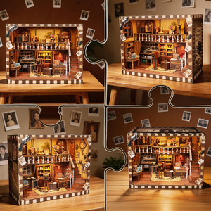 Puzzle 3D in Legno all'Ingrosso, Modello <span class=keywords><strong>Studio</strong></span> Fotografico con Giunzioni a Mortasa, Kit di Montaggio Fai-da-Te, Ornamento per la <span class=keywords><strong>Casa</strong></span> per Appassionati di Puzzle - Product Image 2