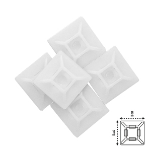 Base Adesiva per Fascette Stringicavo 19x19 mm. Bianco. Confezione da 100 Unità - Product Image 2
