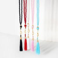 Imitation Perle Perles De Verre 99pcs Pendentif Gland Islamique Musulman Tasbih Perles De Prière Chapelet Tasbih Eid Mubarak Tasbeeh