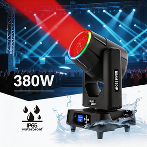Faro mobile a testa mobile da 380W DMX512 RGBWA UV IP65 impermeabile per DJ, feste, matrimoni, concerti, club, retrò 6in1 COB LED StageLight + Laser - Product Image 1