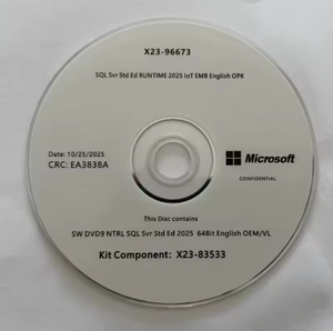 SQL <span class=keywords><strong>Server</strong></span> 2025 Standard, Paquete de DVD para Internet, Activación 100% Online, 16 Núcleos <span class=keywords><strong>CAL</strong></span>, Clave de por Vida, Versión Enterprise, Inglés, Stock en EE. UU. - Product Image 1