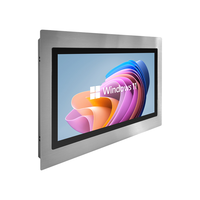 18.5 pouces en acier inoxydable panneau arrière fer Shell haute luminosité écran tactile capacitif moniteur industriel