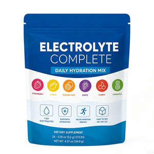 Poudre d'électrolytes adaptée au régime cétogène et à l'hydratation quotidienne, enrichie en potassium et en magnésium pour soulager la fatigue et favoriser la récupération post-entraînement - Product Image 1