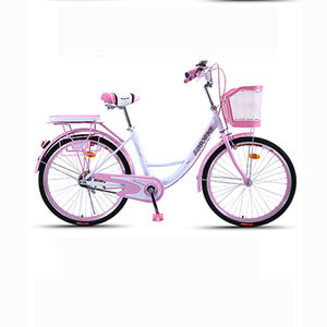 Vélo de ville de 24 <span class=keywords><strong>pouces</strong></span> pour femmes Vélo de croisière pour adultes Plusieurs couleurs Cadre en acier Siège en cuir confortable Vélo pas facile à rouiller Durable - Product Image 1