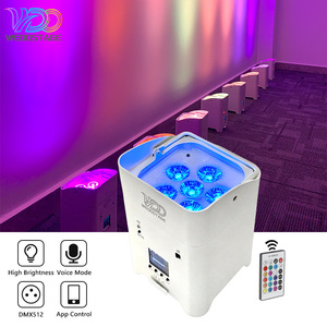 4-10PCS Factory Hot Selling DMX512/Wireless Remote Battery LED RGBWA Slim Par Light 6in1 Stage <strong>DJ</strong> Wedding Party APP <strong>Control</strong> - Product Image 3